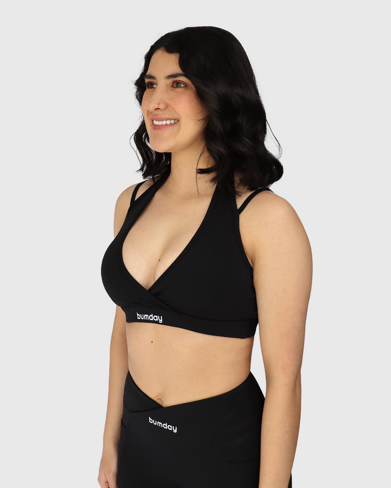 Evolve Black V Neck Sports Bra