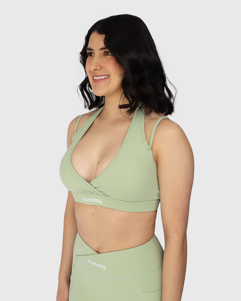 Evolve Olive V Neck Sports Bra