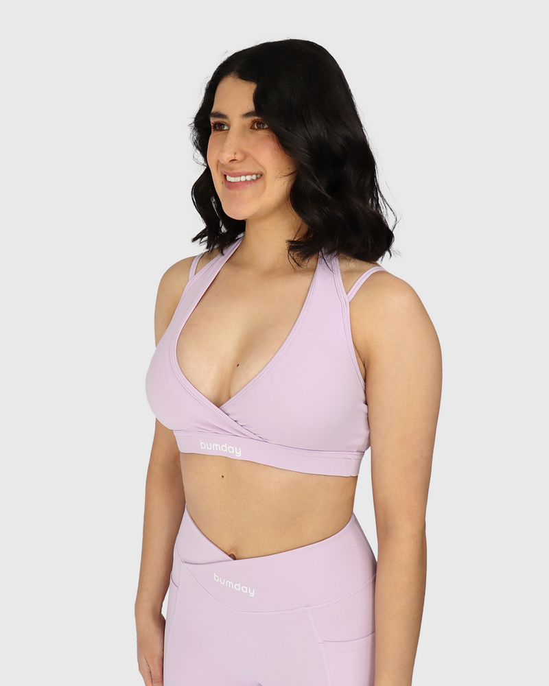 Evolve Lilac V Neck Sports Bra