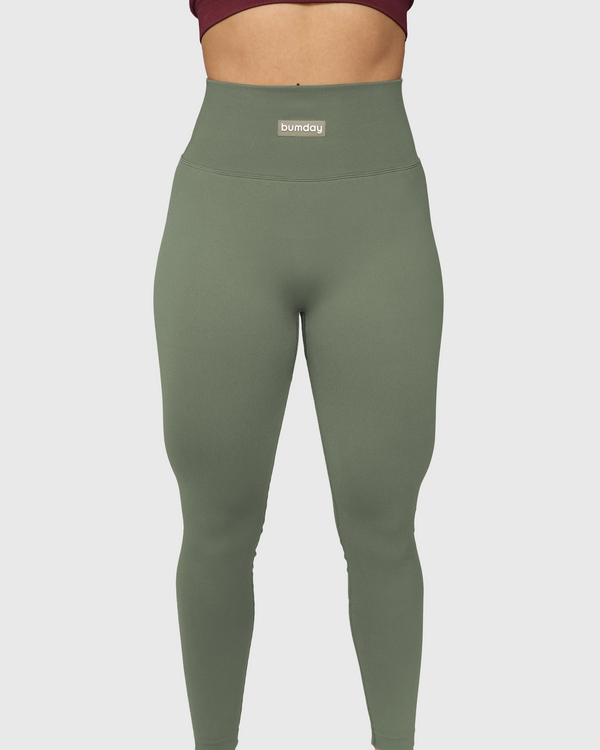 Bubble Bum Military Green (No Butt Scrunch) Leggins