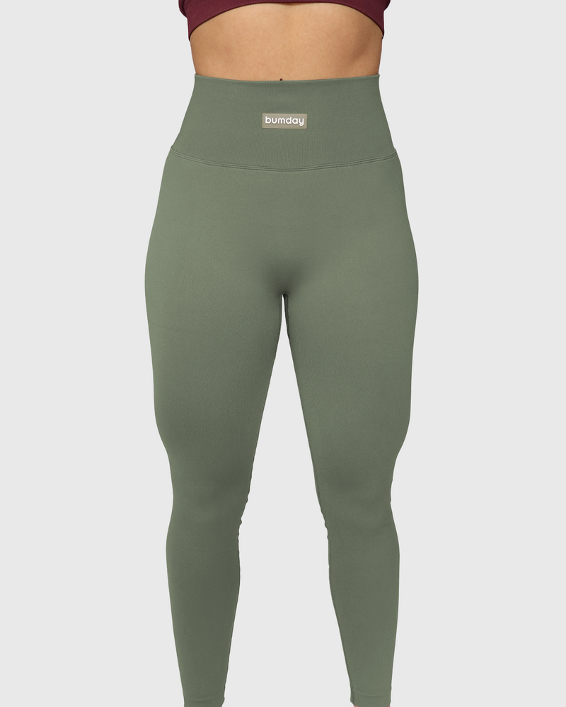 Bubble Bum Military Green No Butt Scrunch Leggins Bumday