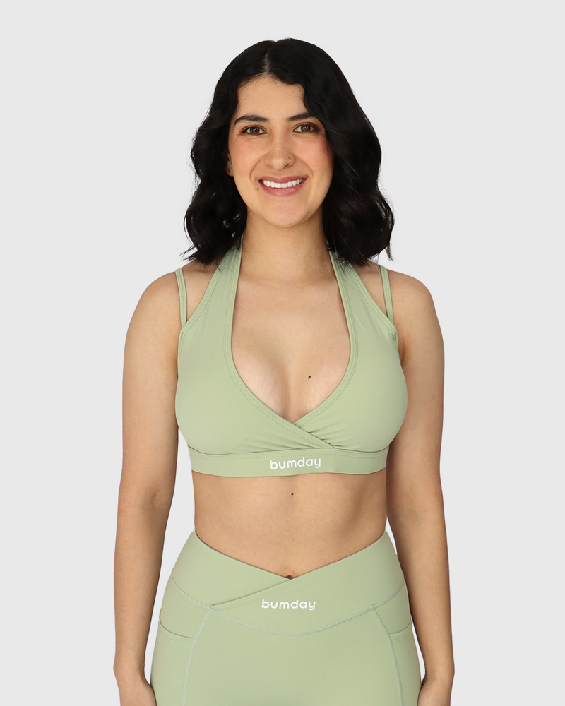 Evolve Olive V Neck Sports Bra