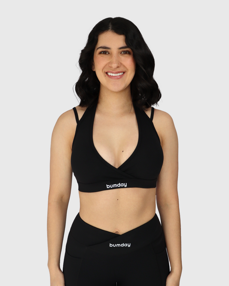 Evolve Black V Neck Sports Bra