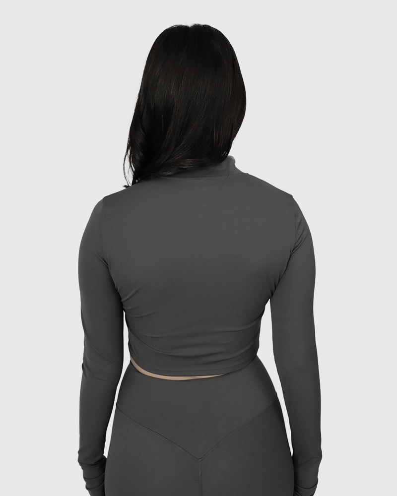 Seamless Elephant Grey Training Cropped Jacket