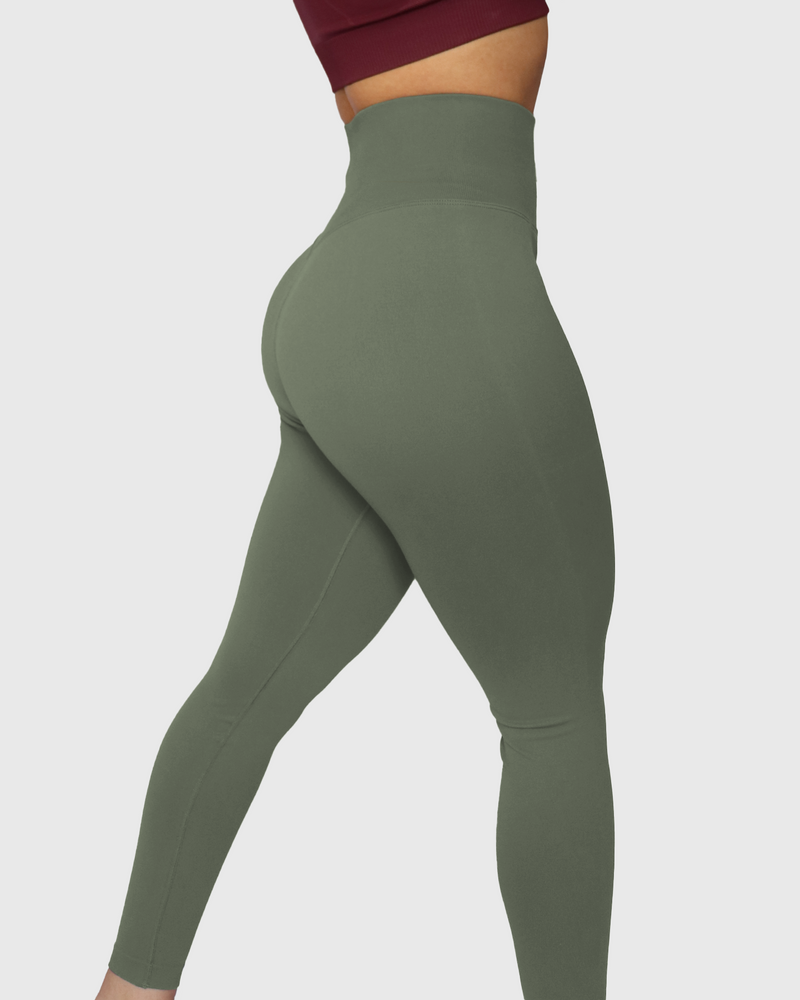 Bubble Bum Military Green (No Butt Scrunch) Leggins