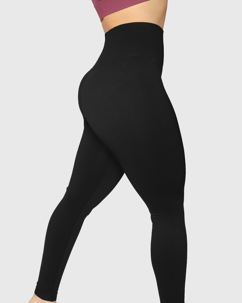 Bubble Bum Black (No Butt Scrunch) Leggins