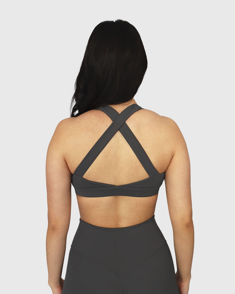 Seamless Elephant Grey Sports Bra