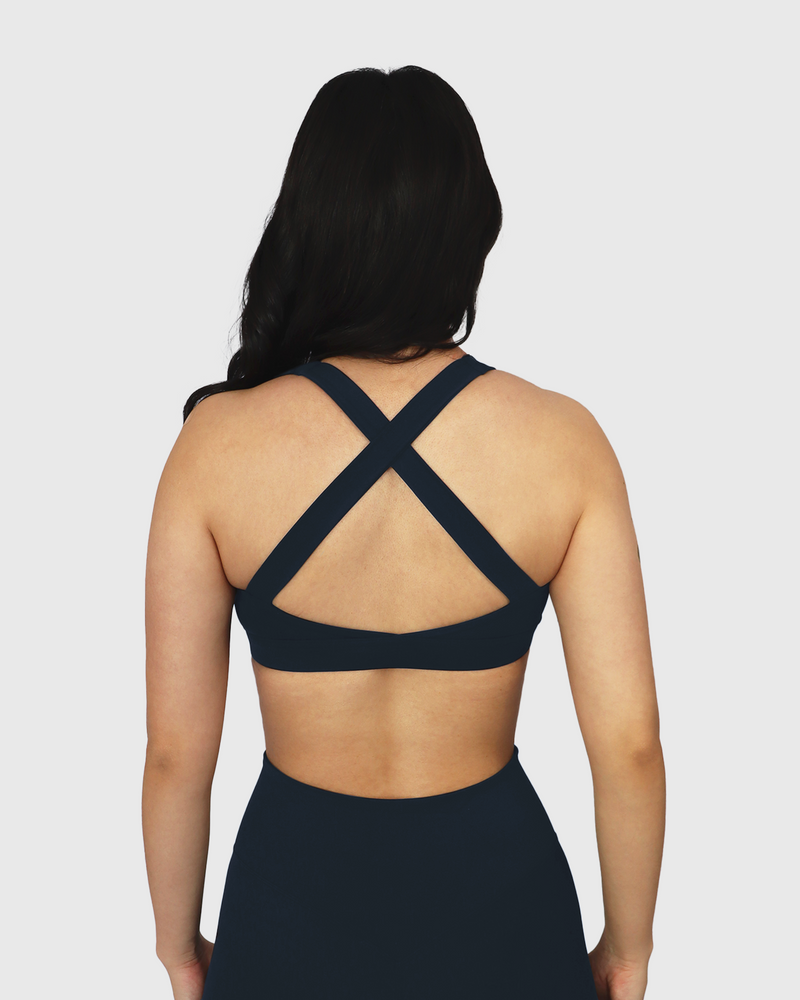 Seamless Navy Blue Sports Bra