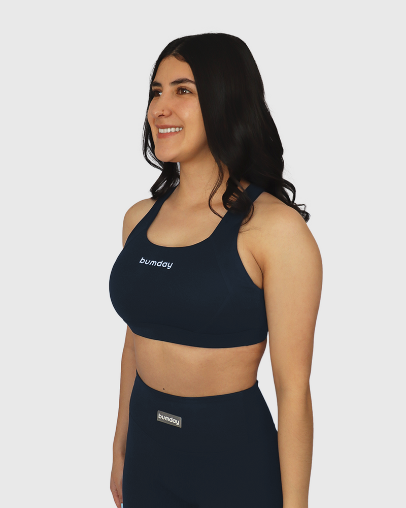 Seamless Navy Blue Sports Bra