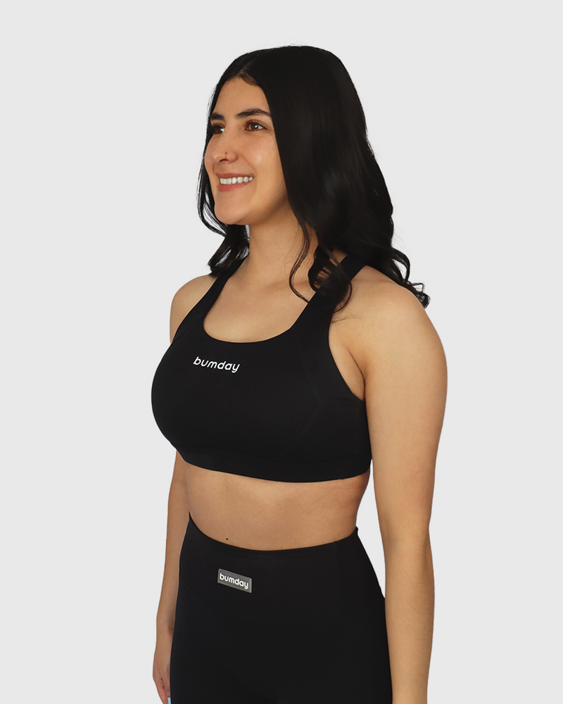 Seamless Deep Black Sports Bra