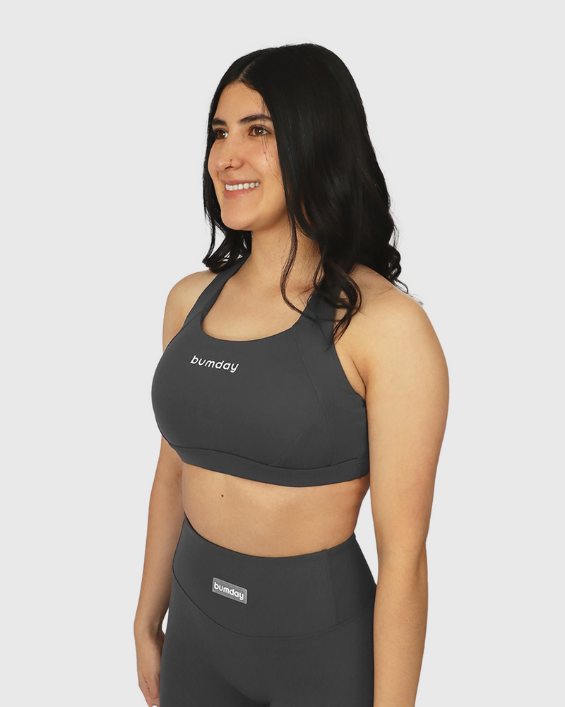 Seamless Elephant Grey Sports Bra