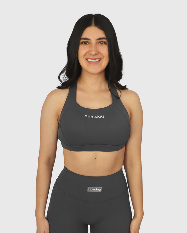 Seamless Elephant Grey Sports Bra