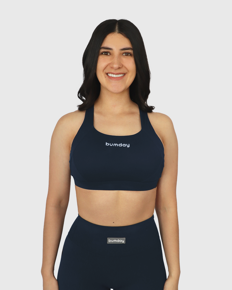 Seamless Navy Blue Sports Bra