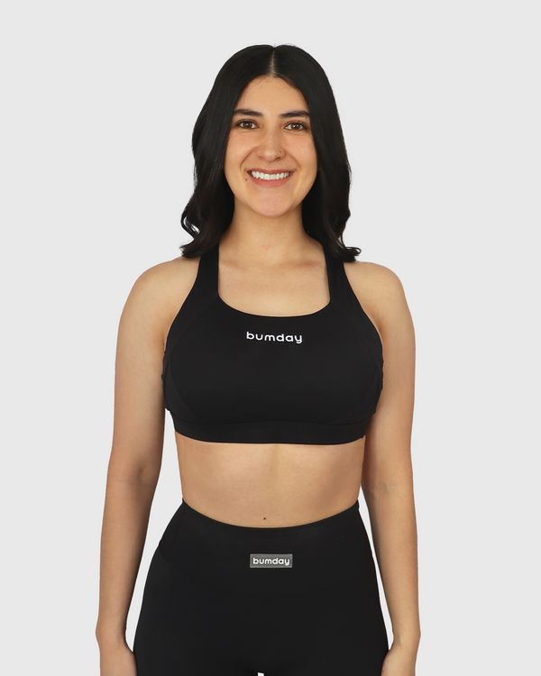 Seamless Deep Black Sports Bra